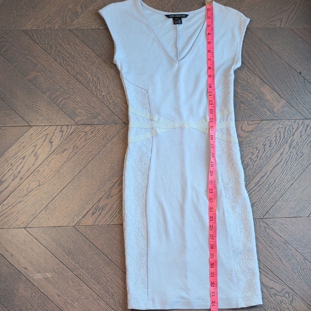 French Connection Light Blue/Grey Bodycon Lace Dress Size 0 - Picture 6 of 14